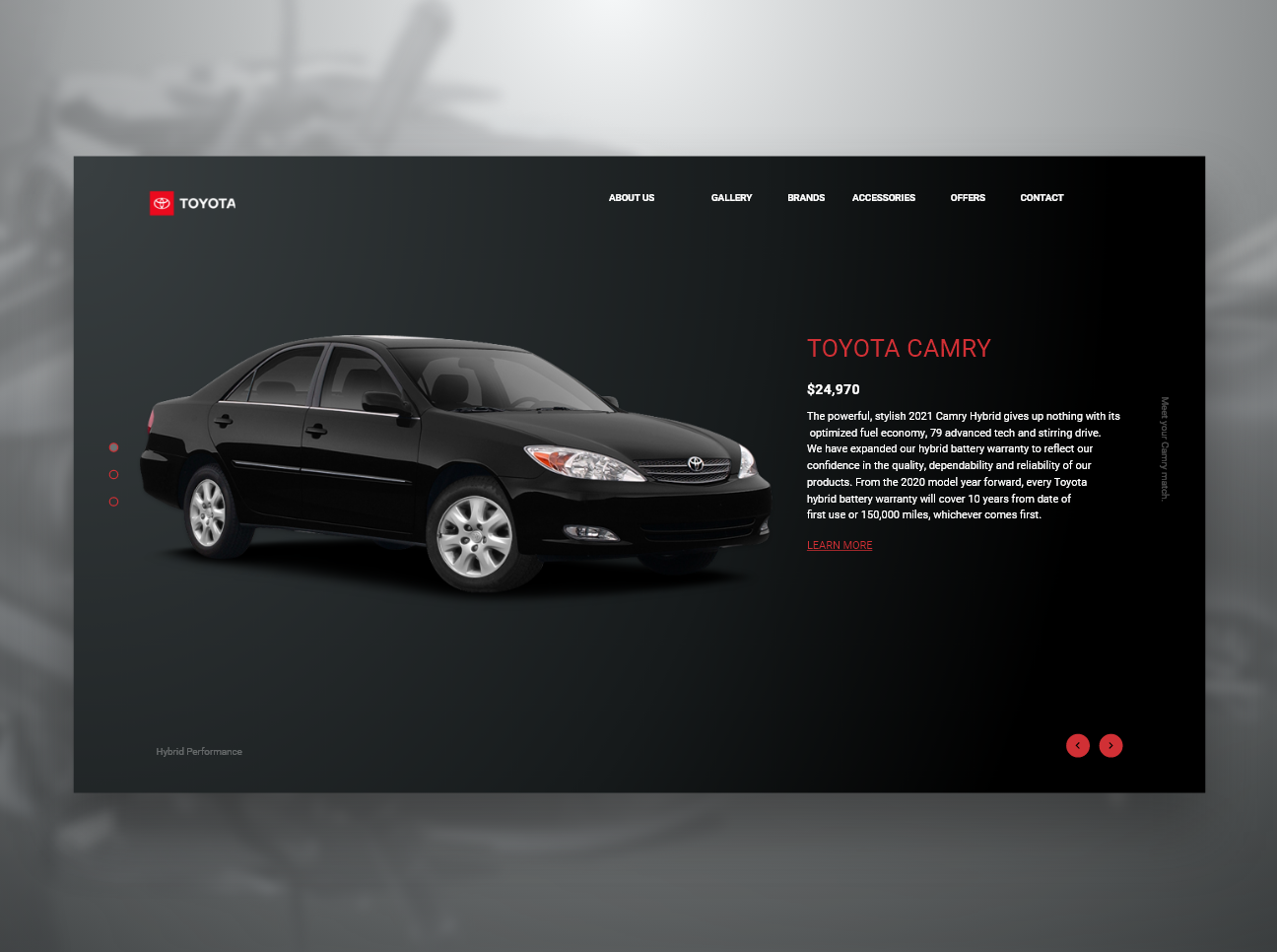 Landing Page Toyota Camry
